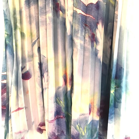 Maxi dress women's S Cleo mauve/blue florals pleated lined ethereal fairy event - Picture 5 of 10